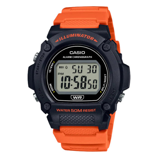 Casio Illuminator Black Dial Gents Watch - W-219H-4AVDF
