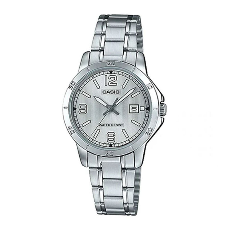 Casio Silver Dial Ladies Watch - LTP-V004D-7B2UDF