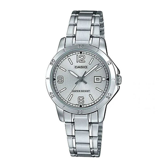 Casio Silver Dial Ladies Watch - LTP-V004D-7B2UDF